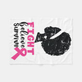 乳信じ生き延び癌Gの黒女性と闘う フリースブランケット (正面(横))