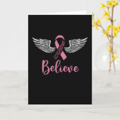 乳信じ癌がピンクのリボンの贈り物をサポート カード (黄色い花)