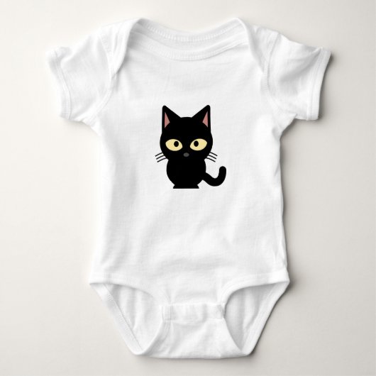 乳児のための黒猫の用品類 ベビーボディスーツ (正面)