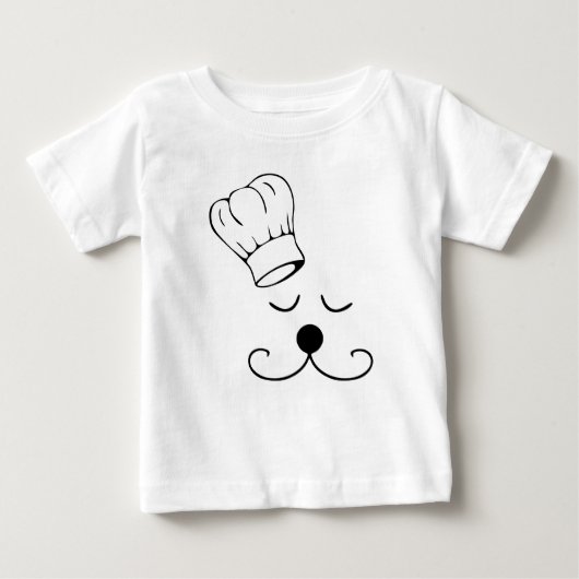 乳児のシェフ犬のティーかクリーパー ベビーTシャツ (正面)