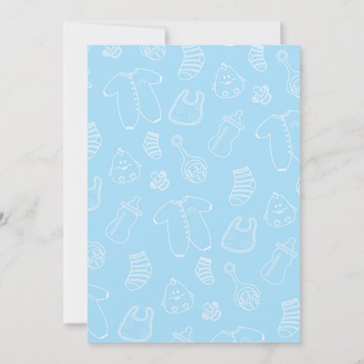 乳児の男の子ママの腕に双子の赤ちゃんシャワー 招待状 (裏面)