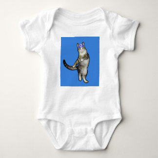 乳児のChanukkahのギフトのクリーパーの踊り猫Kippah ベビーボディスーツ
