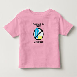 乳児アレルギーパーソナライズされた、乳製品なし トドラーTシャツ