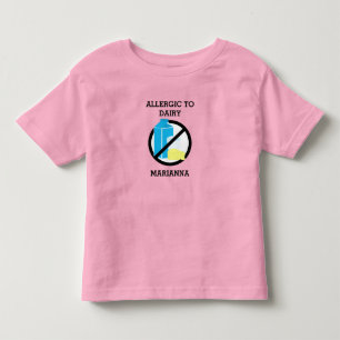 乳児アレルギーパーソナライズされた、乳製品なし トドラーTシャツ