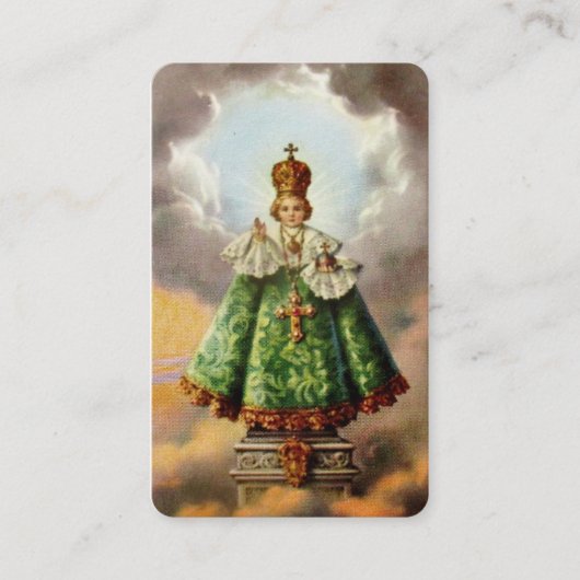 乳児イエスオブプラハノヴェナ祈りの言葉カード 名刺 (正面)