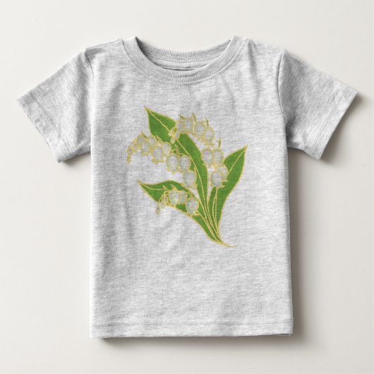 乳児オーガニッククリーパー：リリー・オブ・ザ・バレー ベビーTシャツ (正面)