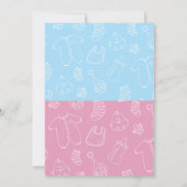 乳児ガールボーイMommy's Arm It's Twins Baby Shower 招待状 (裏面)