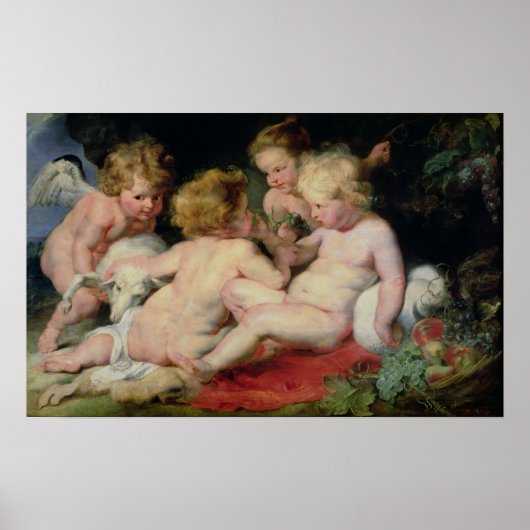 乳児キリストとバプテストのヨハネと二人 ポスター (正面)