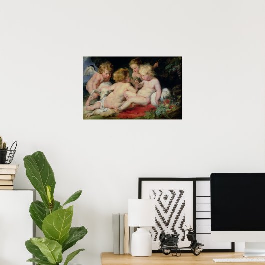 乳児キリストとバプテストのヨハネと二人 ポスター (ホームオフィス)