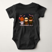 乳児ハロウィーンの装おもしろい置、ホラーベビークロシン ベビーボディスーツ (裏面)