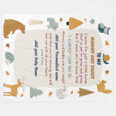 乳児パーソナライズされたメッセージ毛布 – 乳児ギフト フリースブランケット (正面(横))