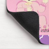 乳児ピンク色のベビーガールと花 マウスパッド (コーナー)