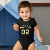 乳児ボーイガール名ジャージーナンバースポーツコットン ベビーボディスーツ