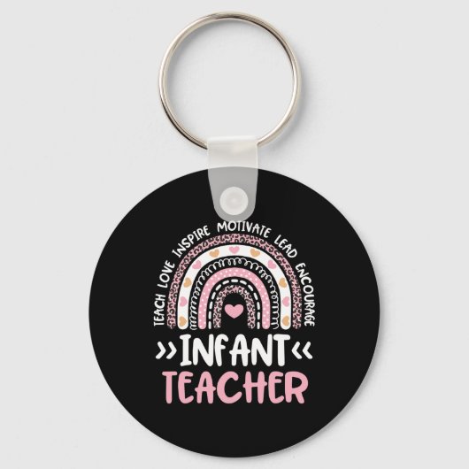 乳児先生キュート絞り染めレインボーハートデイケア キーホルダー (正面)