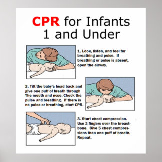 乳児1およびポスターの下のCPR ポスター