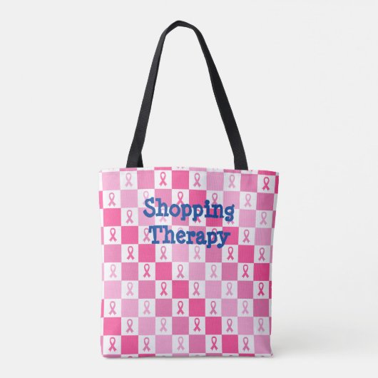 乳市松模様に癌認識度リボントートバッグ トートバッグ (裏面)