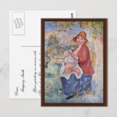 乳房の妊婦の子供 ポストカード (正面/裏面)