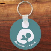 乳房はアイコ最高のン-ティール（緑がかった色） キーホルダー (正面)