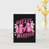 乳房ウォリアーボクシング手袋乳がん待ち時間 カード (黄色い花)