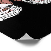 乳房ハロウィーンの衣装のブルドッグスケルトンの手 ポスター (角)