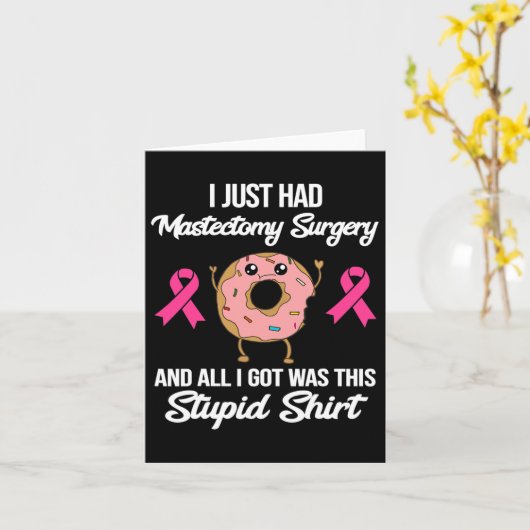 乳房切除手術ミームおもしろい乳がん患者 カード (黄色い花)