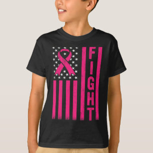 乳房戦士アメリカ国旗の乳がんAと闘う Tシャツ
