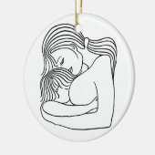 乳房食べ物を与えの セラミックオーナメント (左)