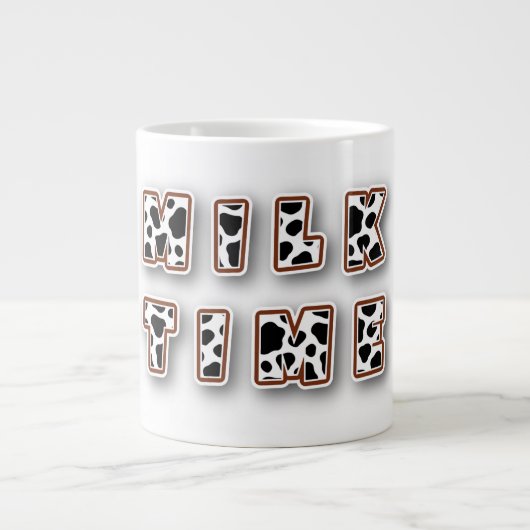 乳時期の牛のパターン ジャンボコーヒーマグカップ (正面)