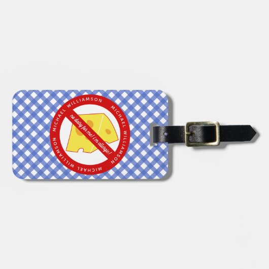 乳業は駄目だ!ブループライド乳製品アレルギ警告ーの ラゲッジタグ (正面横)