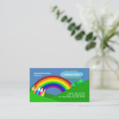 乳母によってすごいカラフルな鉛筆の虹の名刺 名刺 (スタンド正面)