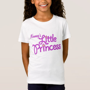 乳母の小さいプリンセスの写実的な文字の女の子のピンクの上 Tシャツ
