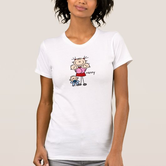 乳母の棒の姿のワイシャツ Tシャツ (正面)