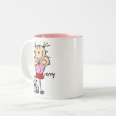 乳母の棒の姿 ツートーンマグカップ (正面左)