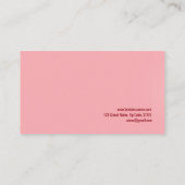 乳母の美しい静まるピンクのバラの名刺 名刺 (裏面)