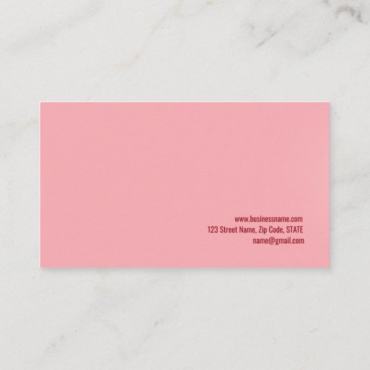 乳母の美しい静まるピンクのバラの名刺 名刺 (裏面)