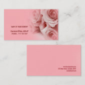 乳母の美しい静まるピンクのバラの名刺 名刺 (正面/裏面)