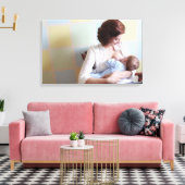 乳母乳食べ物を与えの男の赤ちゃん キャンバスプリント (インサイチュ (リビング))