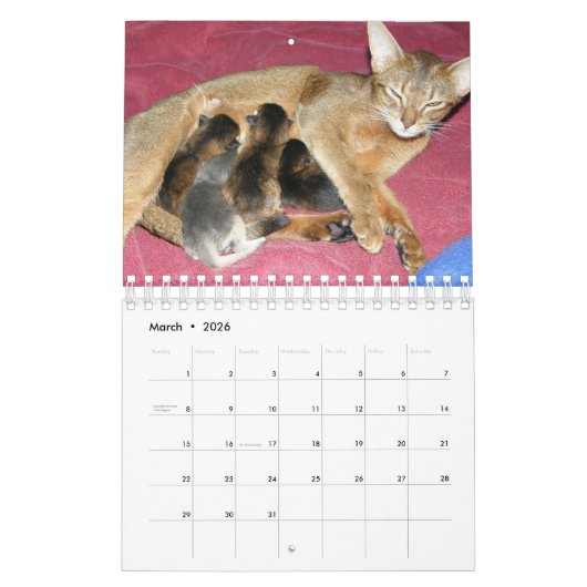 乳母動物 カレンダー (3月 2026)