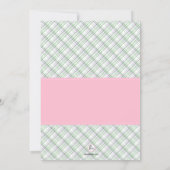 乳母車のピンクはシャワーの招待状を振りかけます 招待状 (裏面)