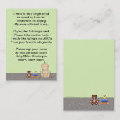 乳母車の幼児の本の詩 名刺 (正面/裏面)