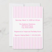 乳母車キャリッジその女の子ピンクの赤ちゃんシャワー 招待状 (裏面)