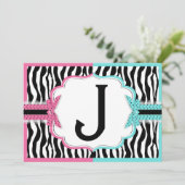 乳母車及びシマウマのプリントの性は2つを明らかにします 招待状 (スタンド正面)