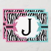 乳母車及びシマウマのプリントの性は2つを明らかにします 招待状 (正面/裏面)