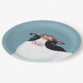 乳牛と赤い花冠 ペーパープレート (アングル)