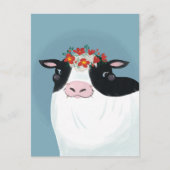 乳牛と赤い花冠 ポストカード (正面)