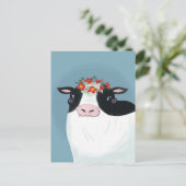 乳牛と赤い花冠 ポストカード (スタンド正面)