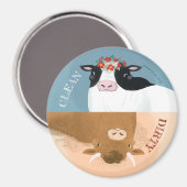 乳牛と赤い花冠 マグネット (正面/裏面)