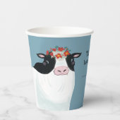乳牛と赤い花冠 紙コップ (正面)