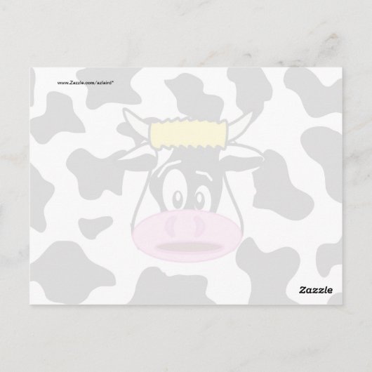 乳牛のおもしろい牛の雄牛のプリントパターン ポストカード (裏面)