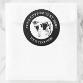 乳牛のアイコンのロゴカスタム3" ラウンドシール (バッグ)